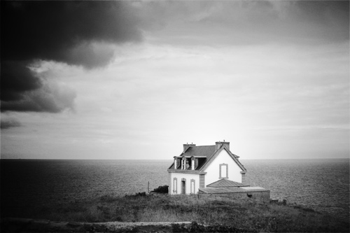 Photo noir et blanc par mauvais temps